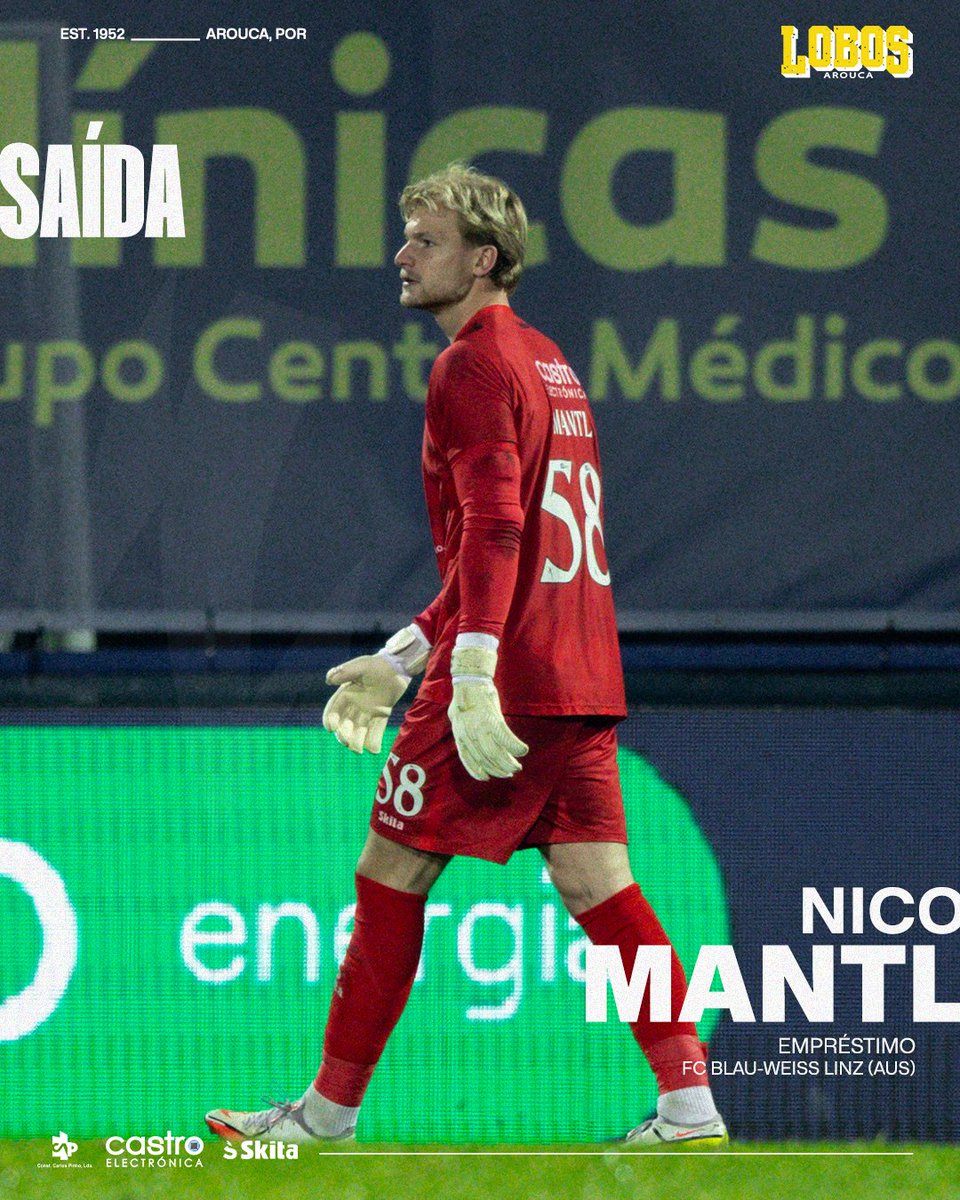 O Futebol Clube de Arouca comunica que chegou a acordo com o FC Blau-Weiss Linz para o empréstimo do jogador Nico Mantl até ao final da temporada

#LobosDeArouca #AmorEPaixao