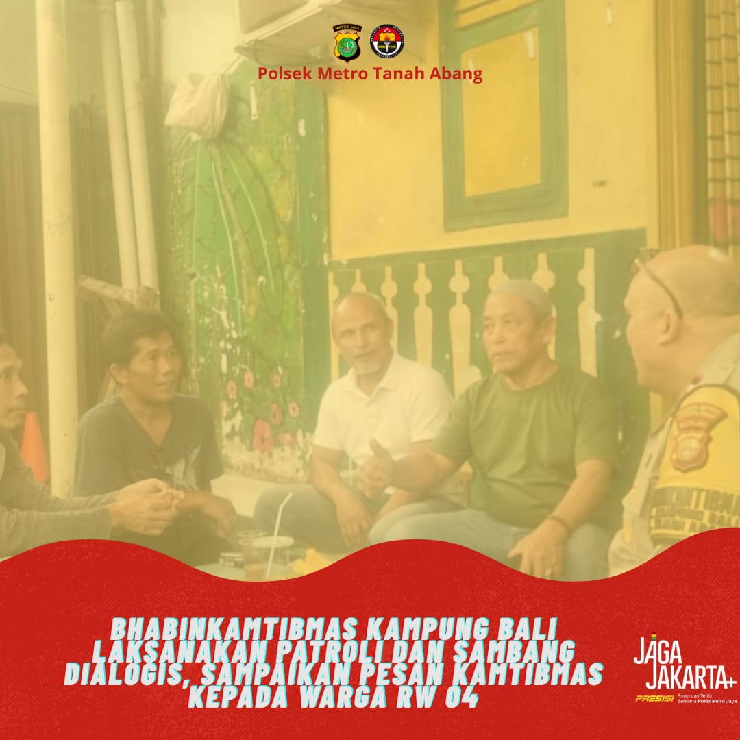 Bhabinkamtibmas Kampung Bali Laksanakan Patroli dan Sambang Dialogis, Sampaikan Pesan Kamtibmas kepada Warga RW 04