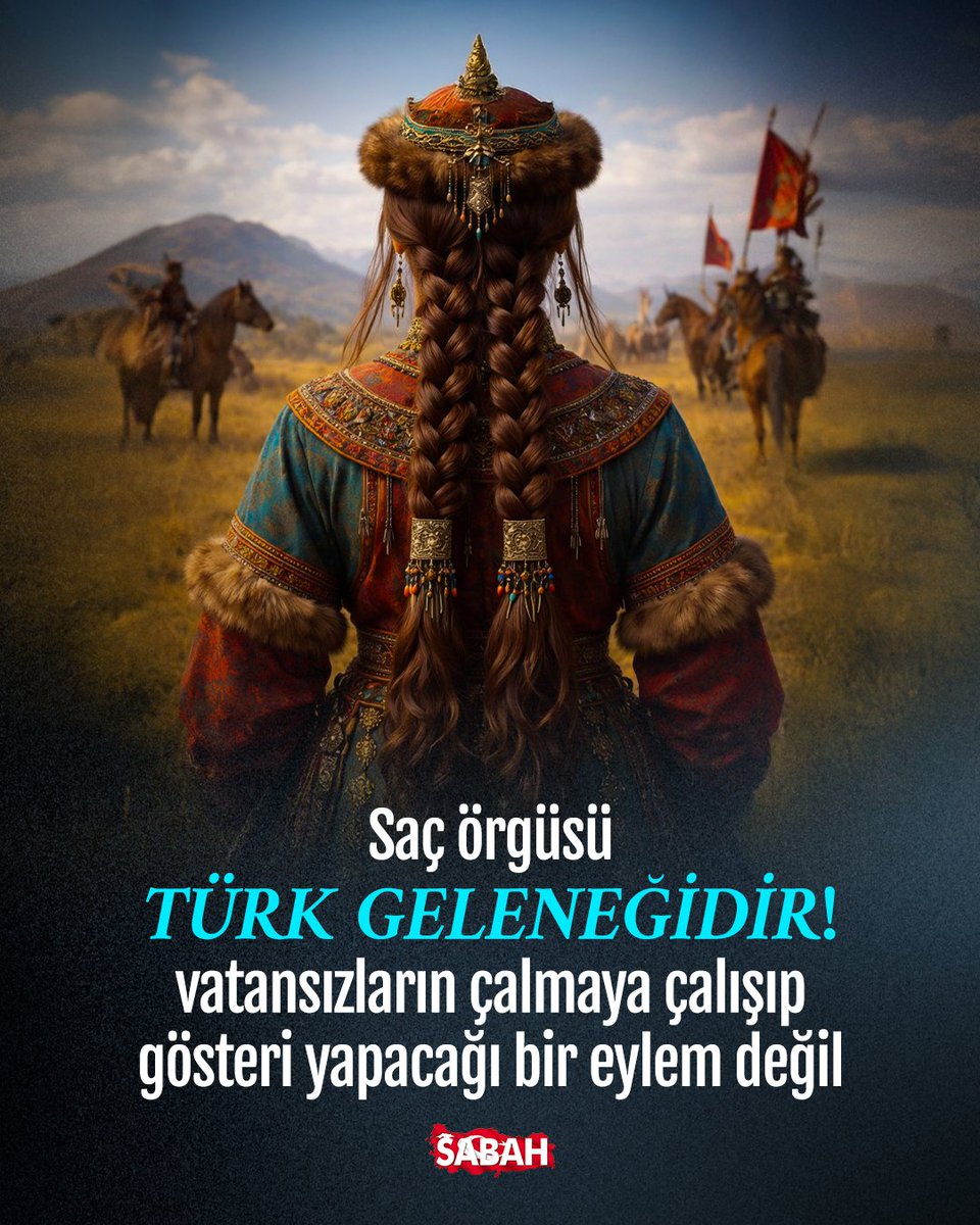 sabah's tweet image. Fazla söze gerek yok… 

Saç örgüsü Türk geleneğidir. 

Vatansızların çalmaya çalışıp gösteri yapacağı bir eylem değil.