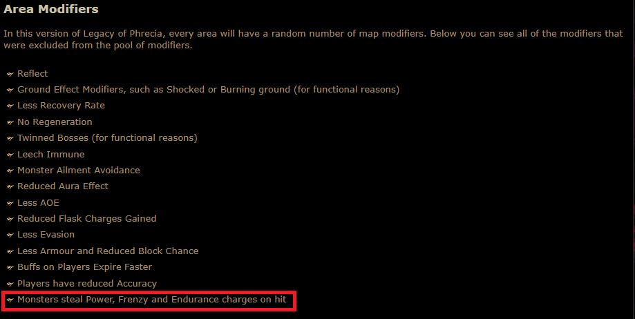 For those that are unaware, GGG removed the steal charges mod!