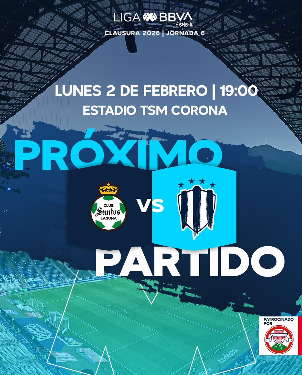 ¡Las Rayadas por el triunfo! 👊🏼🔥

🗓️ Lunes 2 de febrero
⌚️ 19:00
🏟️ Estadio TSM 

#TacosPopos