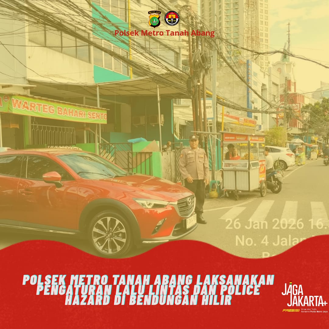 Polsek Metro Tanah Abang Laksanakan Pengaturan Lalu Lintas dan Police Hazard di Bendungan Hilir