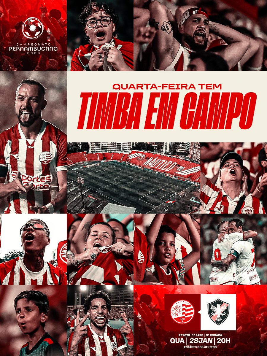 nauticope's tweet image. QUARTA-FEIRA É DIA DE TIMBA! 🐭🇦🇹

Na nossa casa, a tua presença no CALDEIRÃO faz toda a diferença. 🔥🔴⚪️ Garanta o teu ingresso e vem apoiar o Timbu! 🇦🇹🚩

👉 Sócio: socio-nautico.futebolcard.com
👉 Público geral: futebolcard.com