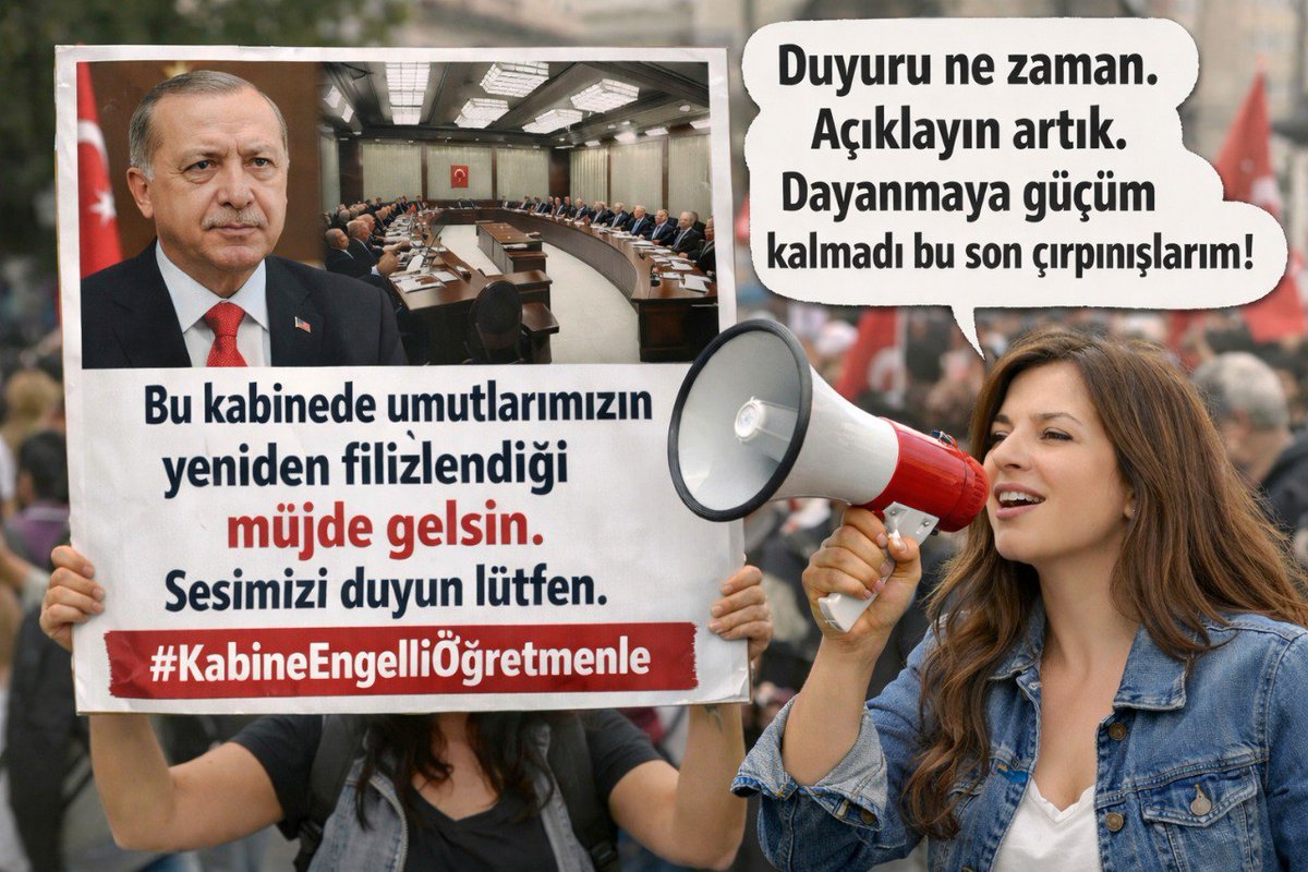 Yıllarca okuduk, sınavları geçtik, şimdi atanma zamanı. Duyurumuz ne zaman açıklanacak?<a href="/Yusuf__Tekin/">Yusuf Tekin</a> <a href="/RTErdogan/">Recep Tayyip Erdoğan</a> <a href="/dbdevletbahceli/">Devlet Bahçeli</a> <a href="/oktay_saral/">Oktay SARAL</a> <a href="/hasandogan/">Hasan Doğan</a> <a href="/_cevdetyilmaz/">Cevdet Yılmaz</a>
<a href="/PrfDrFilizKilic/">Prof. Dr. Filiz KILIÇ</a> <a href="/memetsimsek/">Mehmet Simsek</a> <a href="/tihek_kurumsal/">TİHEK 🇹🇷</a>
<a href="/AYMBASKANLIGI/">Anayasa Mahkemesi</a>
#ReisEngelliÖğretmenMüjdesi