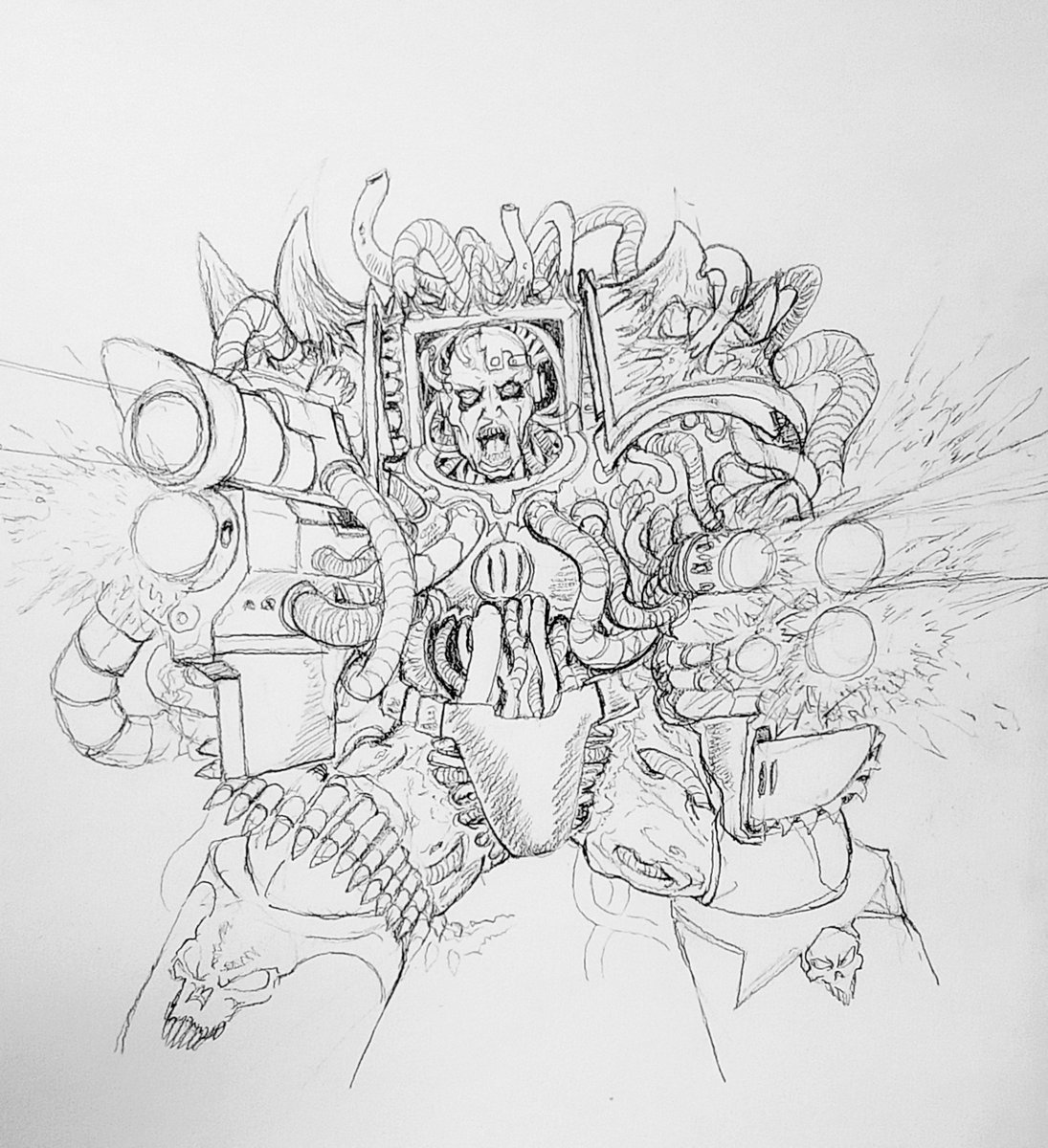 ChaosScrapLord's tweet photo. Chaos Obliterator doodle
#warhammer40k #WarhammerArt #ChaosSpaceMarines #Art #IronWarriors #Obliterator https://t.co/Z2Bu0lEODE