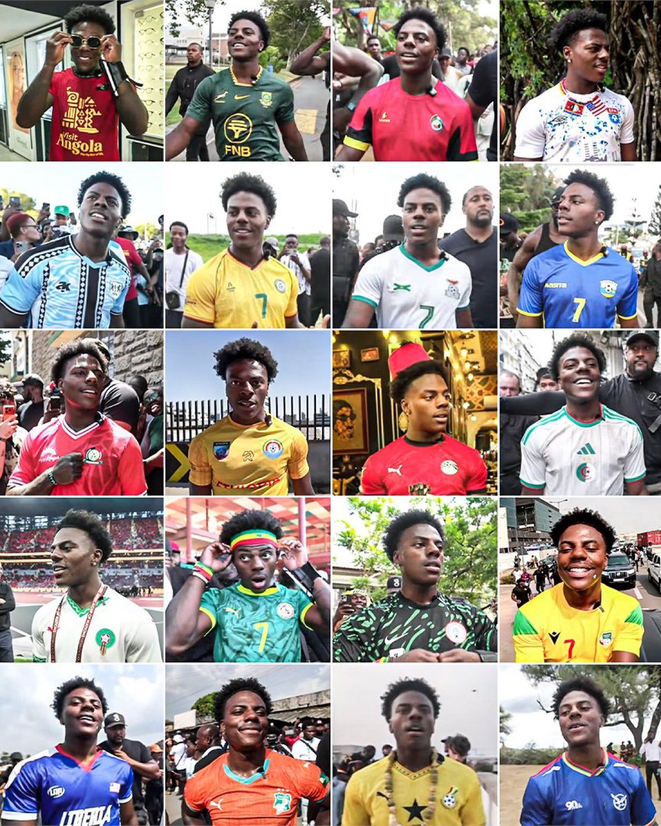 iShowSpeed wore a jersey representing each of the 20 African countries he visited during his tour, which officially ended today. 🔥🔥
