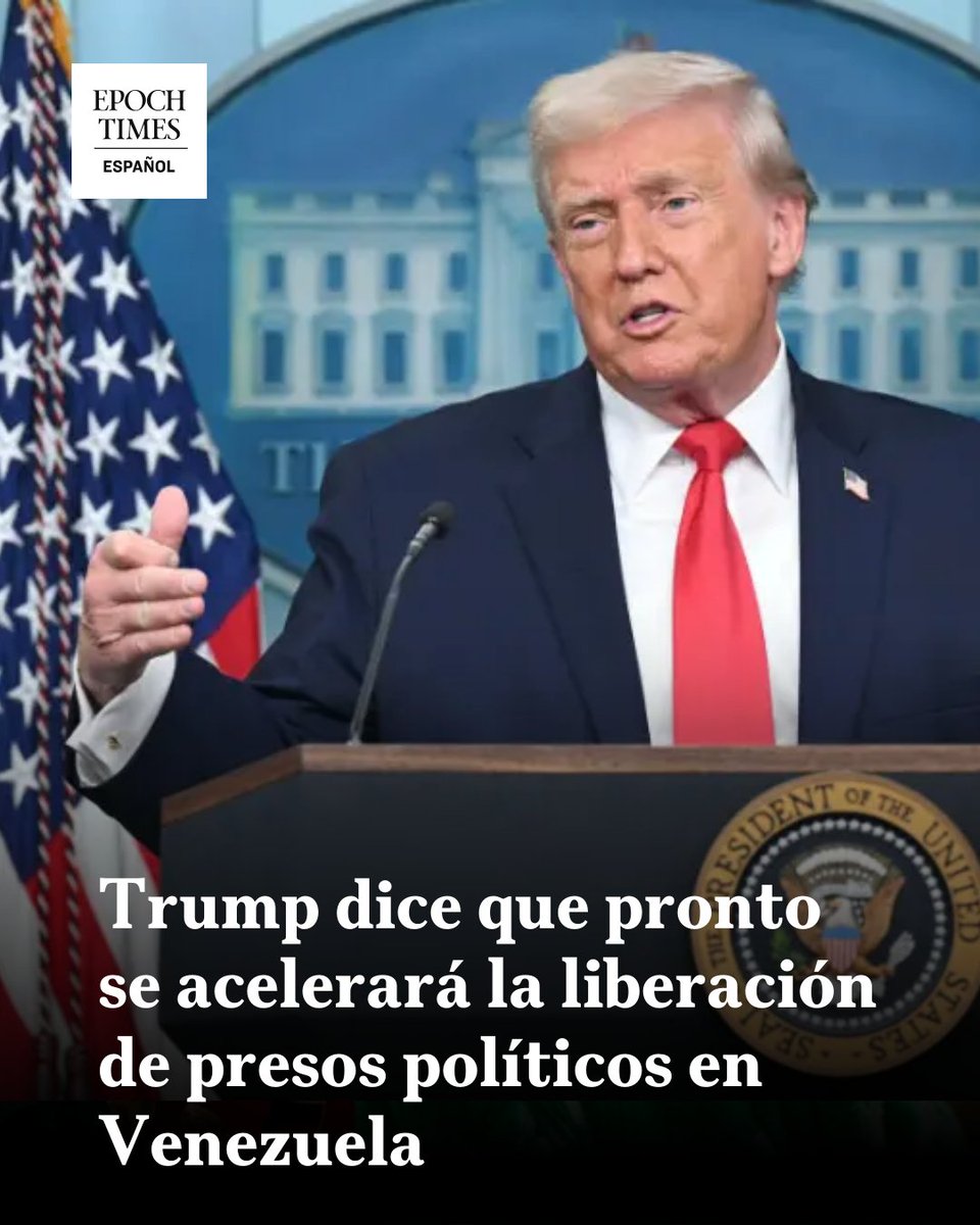 "Me complace informar que #Venezuela está liberando a sus presos políticos a un ritmo acelerado, que se incrementará en el corto plazo", dijo #Trump.  <a href="/YenySoraRobles/">Yeny Sora Robles</a> 
 
  🔴Mira ahora👉 epochtim.es/98hc5d