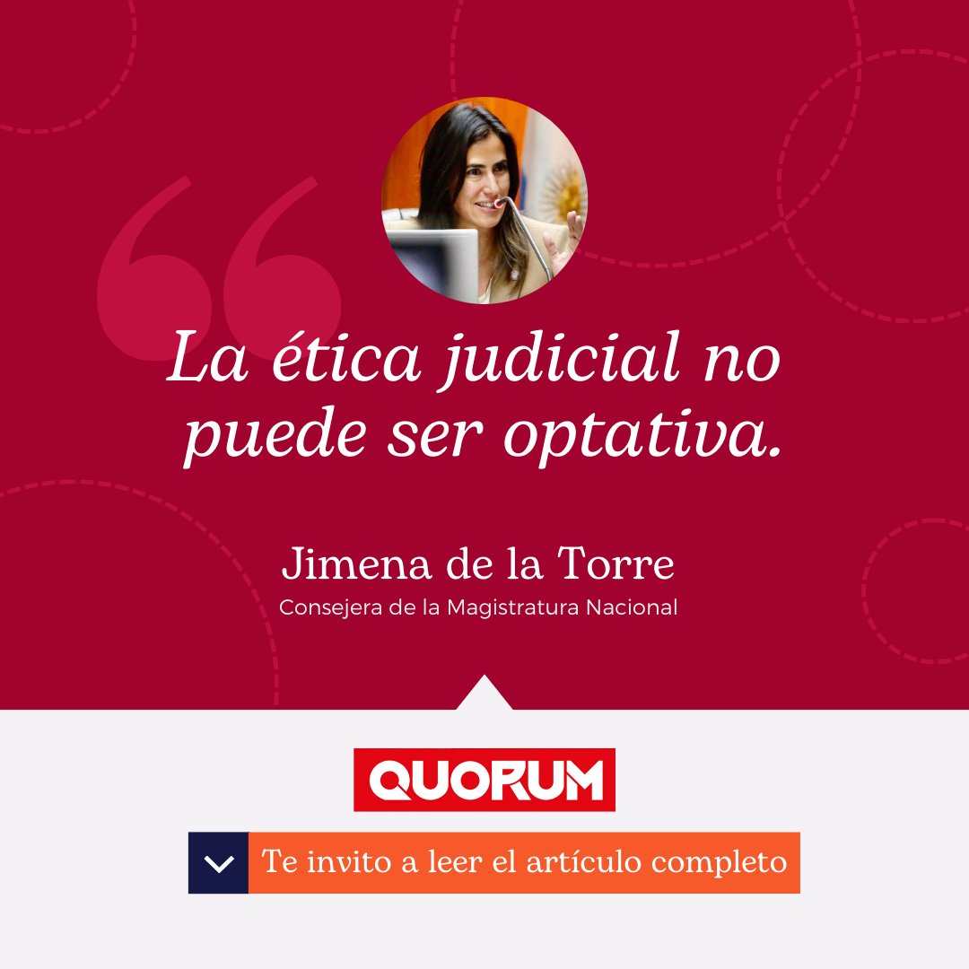 🇦🇷 La ética judicial no puede quedar librada a la voluntad individual ni ser una opción más.

En esta columna para <a href="/RevistaQuorumOk/">Revista Quorum</a> explico por qué la ética judicial debe ser exigible. Te invito a leér el artículo completo:  

revistaquorum.com.ar/2026/01/27/la-…