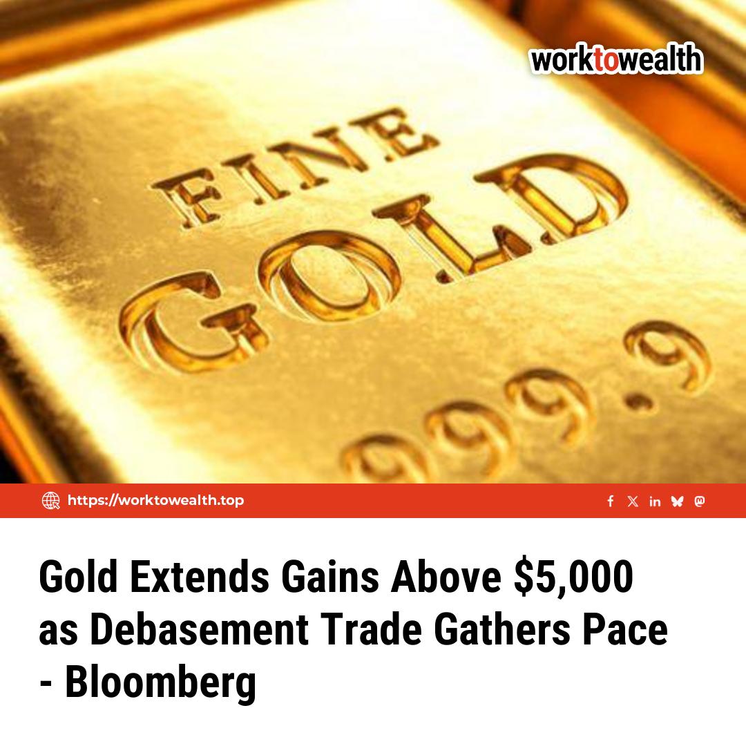 work2wealth's tweet image. Gold's surge past $5k reflects growing 'debasement trade' fears, signaling concerns over currency debasement and inflation. For Work to Wealth, this underscores gold's traditional role as a key inflation hedge for long-term wealth protection.