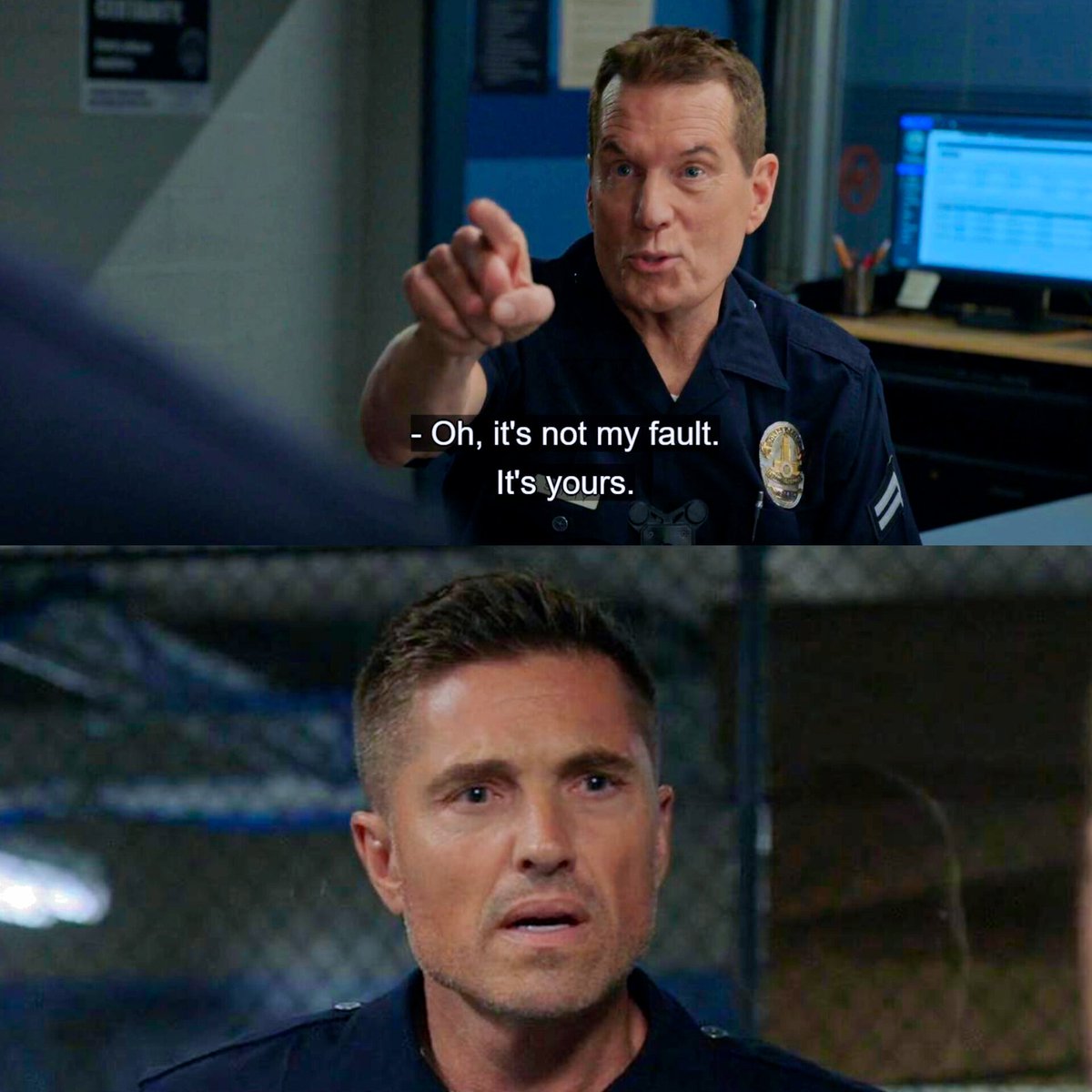 ChenfordGirl's tweet photo. I don't understand what's going on with Tim and Smitty this season but I love it. π€£π€£π€£π€£πππ #TheRookie #Titty #Britty https://t.co/WIUbBaxBCZ