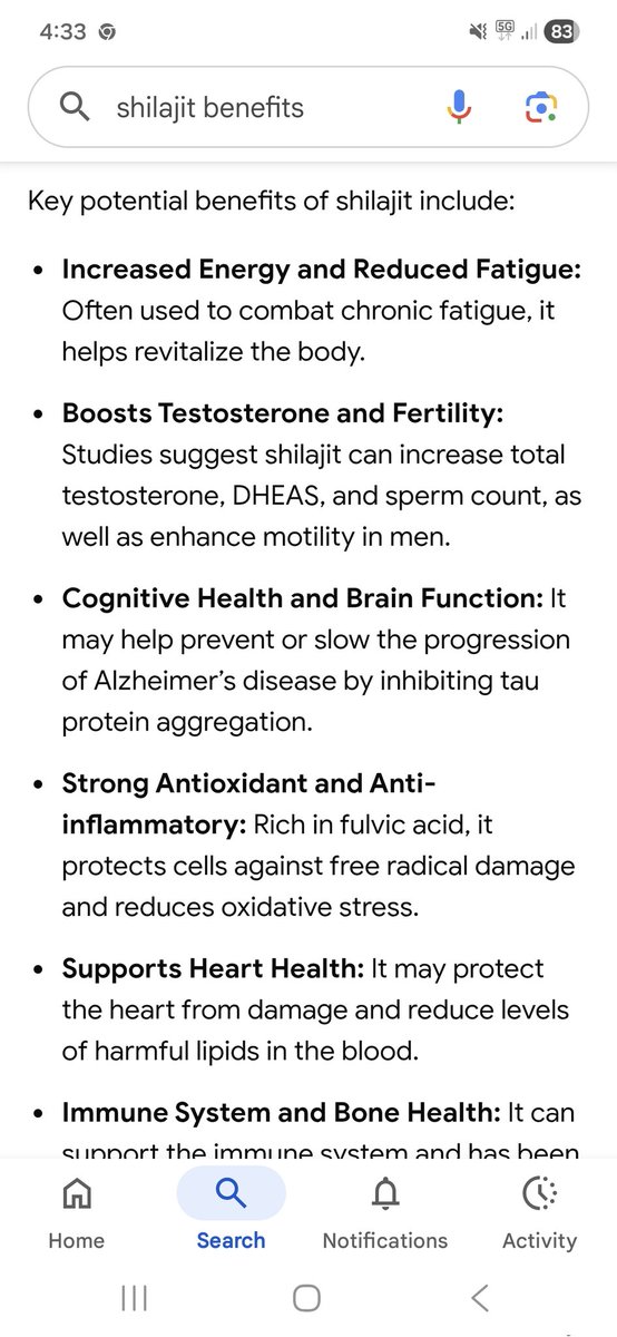 I've started taking shilajit. There's a reason the 2 first and last letters spell 'shit' 🤮. But the benefits outweigh the last