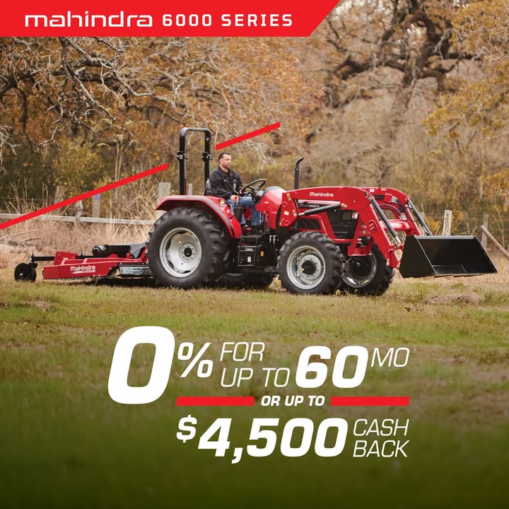ValpoMotors's tweet photo. Go bigger and get more done with our 4500, 5100 and 6000 series! Our Best in the Field Deals won't last long, soCall us today at  (219) 462-3121!
@mahindra_usa
.
.
.
#MahindraTough #MahindraTractors #FarmTractor #Landscaping #FreshStart #HelloJanuary https://t.co/5BIfMXFhUB