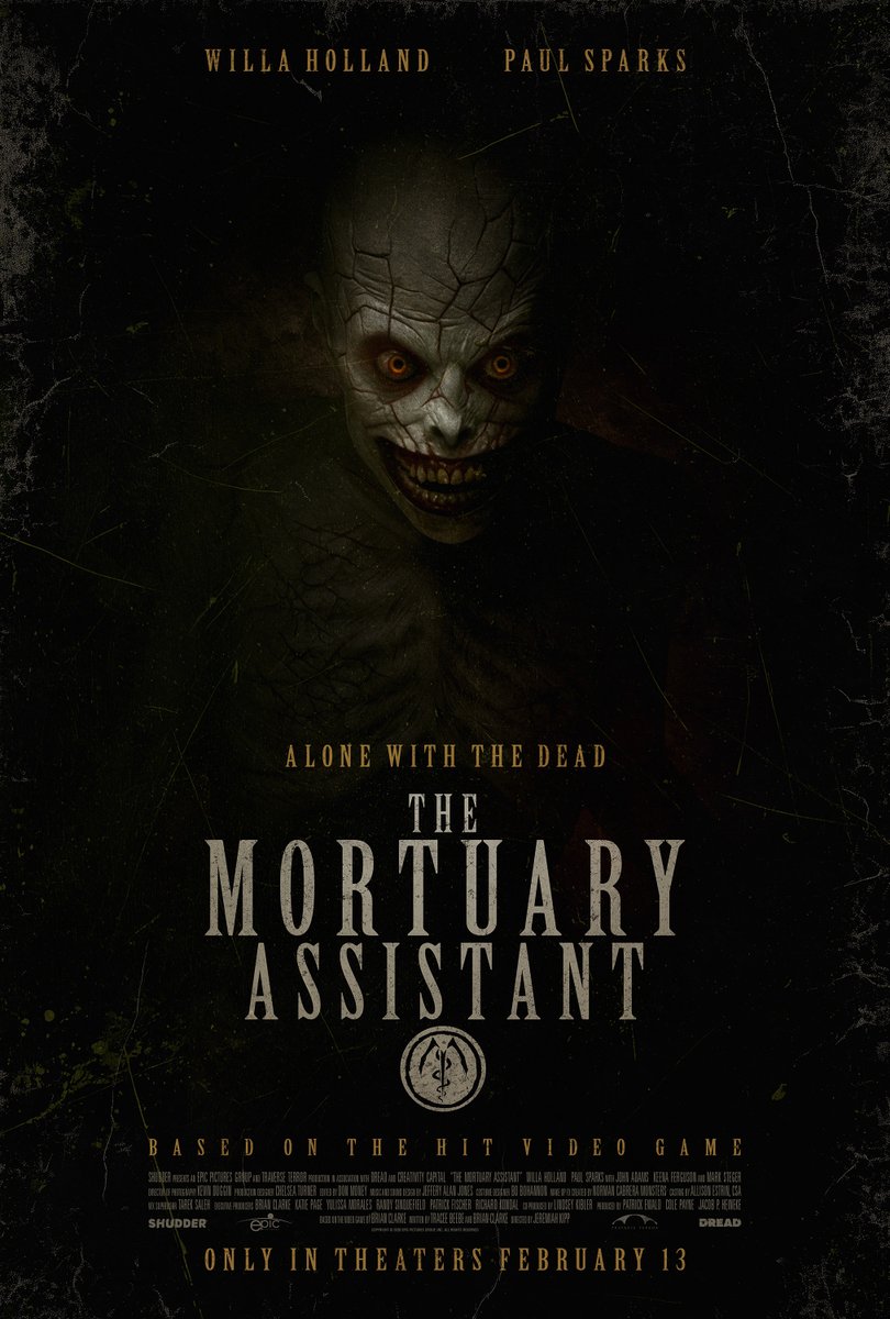 BDisgusting's tweet image. Official poster for THE MORTUARY ASSISTANT, based on the terrifying hit video game.

Only in theaters February 13.