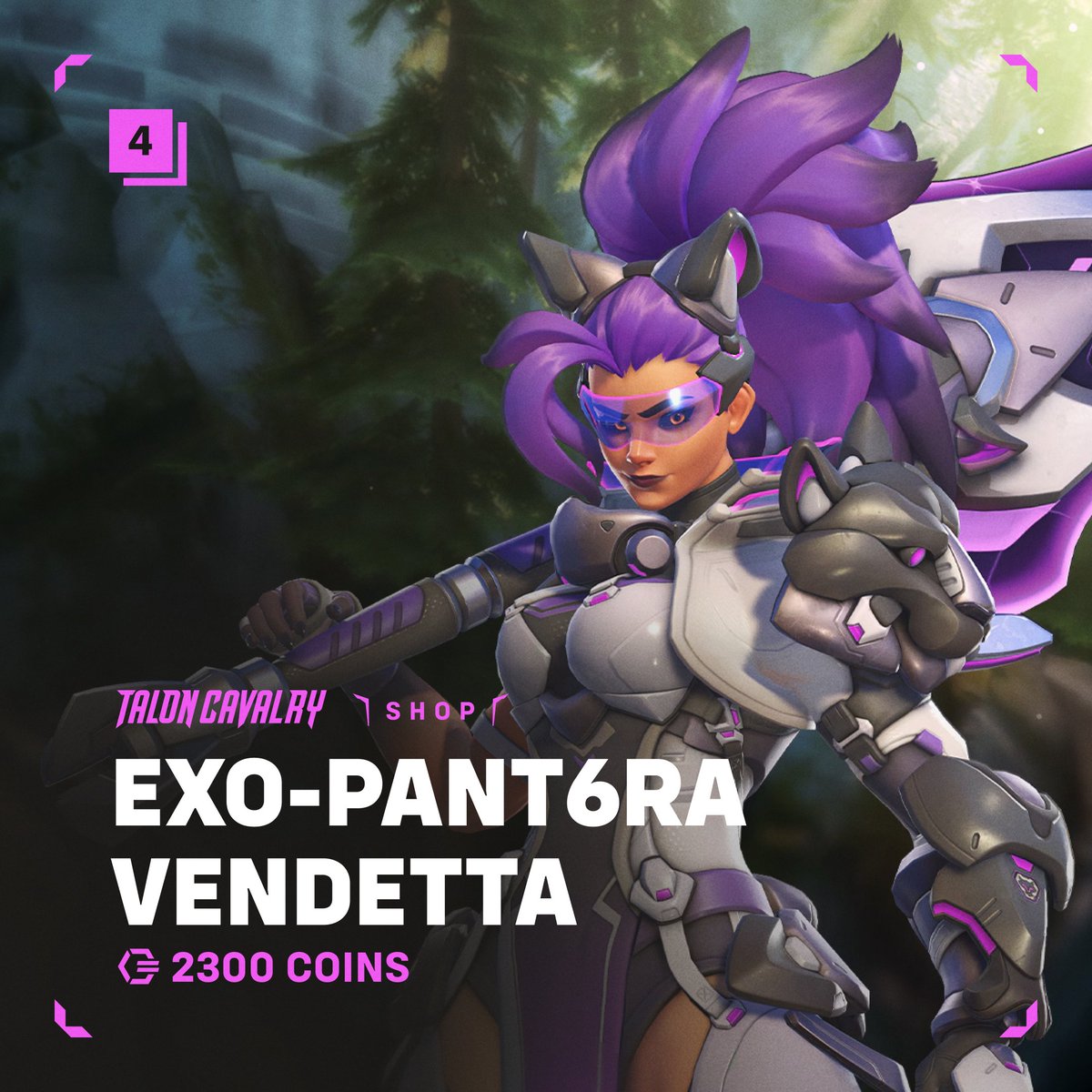 New #Overwatch2 Featured Shop Bundle: EXO-PANT6RA Vendetta 🐈‍⬛
 
🛒 Available in-game now for 2300 Overwatch Coins.