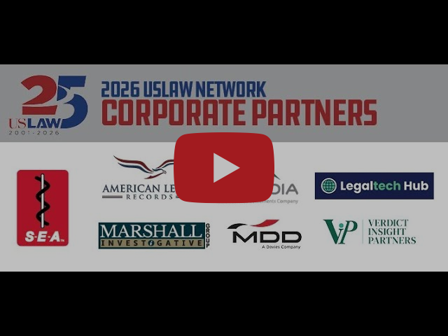 USLAWNETWORK's tweet image. USLAW NETWORK Corporate Partners are an essential extension of the NETWORK. Thank you @SEA_Engineering, American Records, @ArcadiaInsights, @LegalTechHub1, Marshall Investigative Group, MDD Forensic Accountants and Verdict Insight Partners. Click youtube.com/watch?v+A9u3Vy…