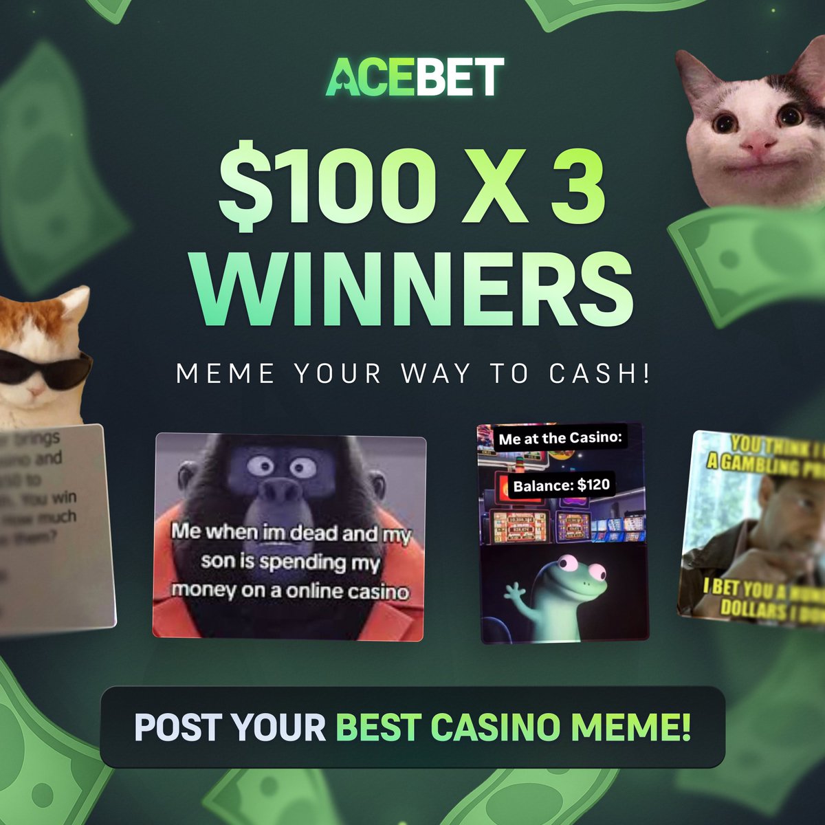 Give us your best casino meme below.

We will select 3 of the best memes and tip them $100 each (Drop your ID below)!