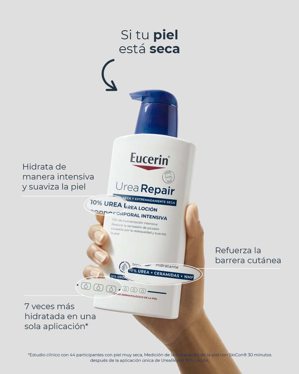 EucerinES's tweet photo. Activos de #UreaRepair:
✔️ 10 % de #urea hidrata y suaviza la #pielseca.
✔️ Factores naturales de hidratación mejoran la capacidad de retención de agua de la piel.
✔️ Lípidos esenciales como las #ceramidas, fortalecen la barrera protectora y ayudan a retener la hidratación. https://t.co/VJuTUocFyj