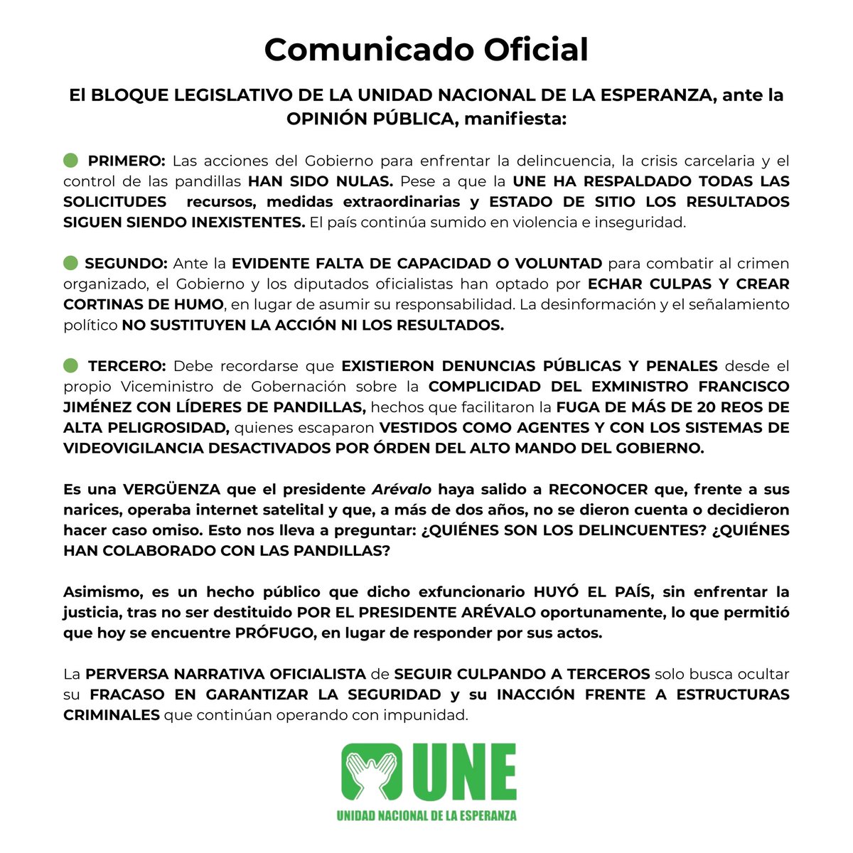 Bloque UNE Oficial tweet media