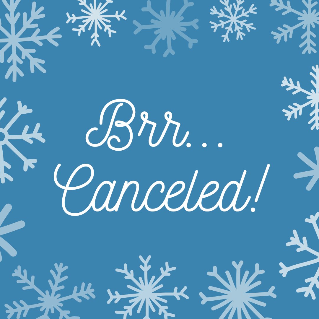 GrandLakeChurch's tweet photo. The Brianna's Hope meeting for tonight is canceled due to the weather. 🥶 Stay warm and we will see you all next week!

#BriannasHope #Canceled #Brr https://t.co/aaKYnyVXg5