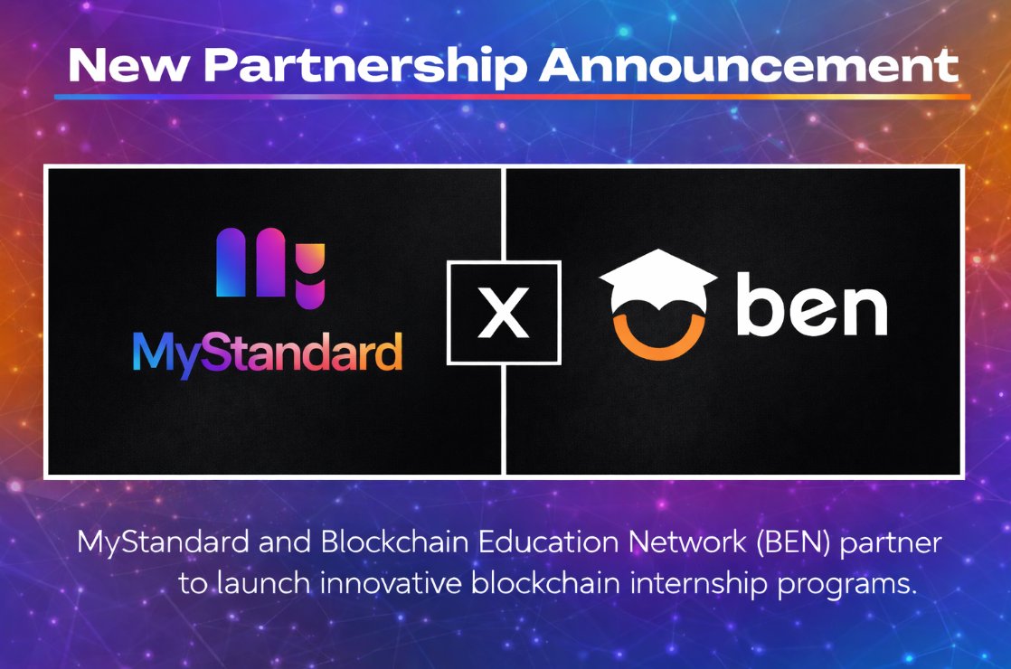 🚀Huge partnership announcement
MyStandard becomes the talent layer for the esteemed Blockchain Education Network (ben)  <a href="/BlockchainEdu/">BEN</a> 

We’re starting off with a new kind of blockchain internship program — one that rethinks how students are actually discovered and hired across