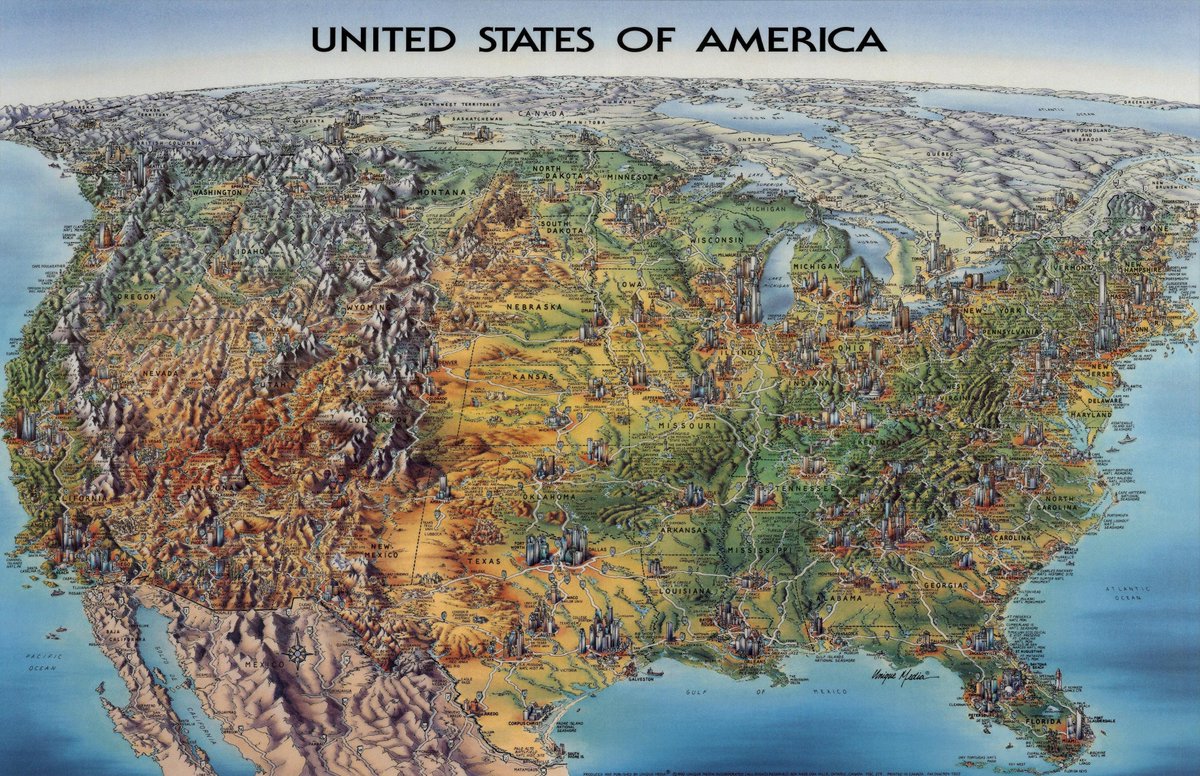 konstructivizm's tweet photo. Illustrated map of the United States of America https://t.co/18wUKGR8Ra