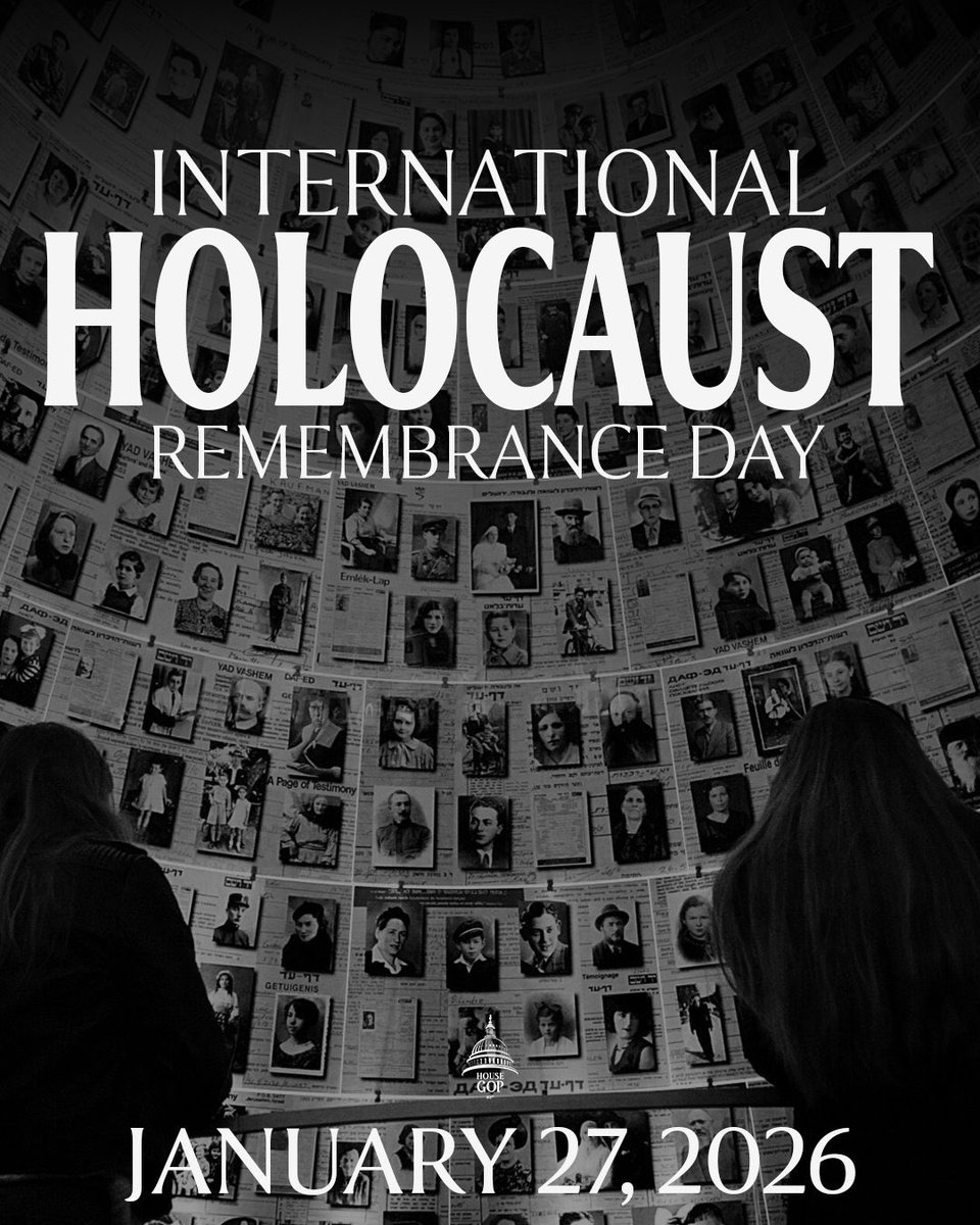 RepRileyMoore's tweet image. Today, we remember the six million Jewish lives that were brutally stolen in the Holocaust, along with millions of other souls who perished at the Nazi’s hands.

Eternal rest grant unto them, o Lord, and may perpetual light shine upon them.