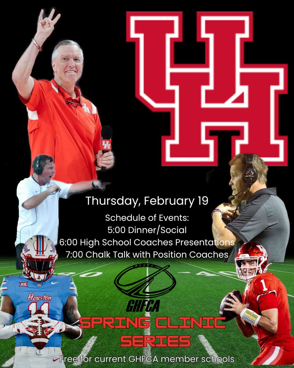 Save the Date!  Come join the Houston football staff for an evening of growth and fellowship on the U of H campus.  See flyer for details.