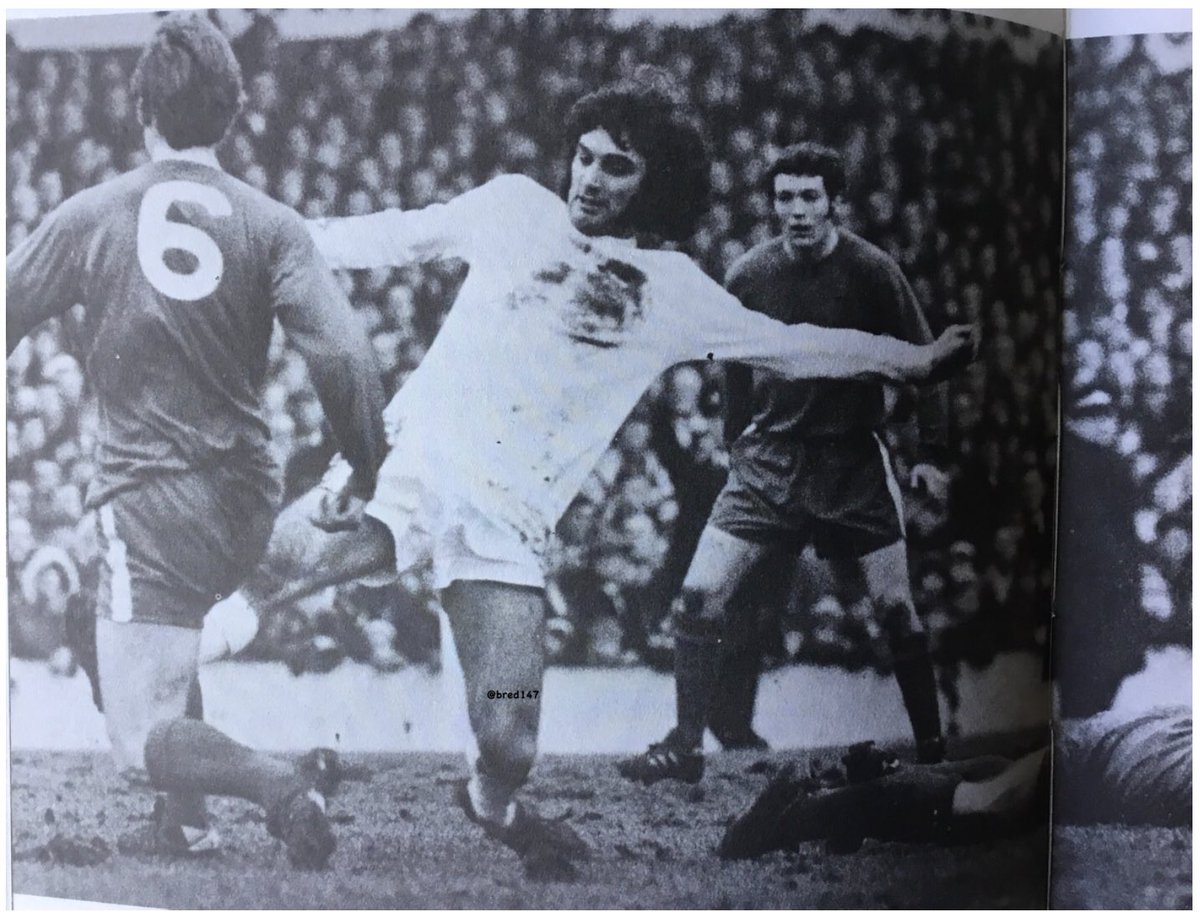 George Best. In action for Manchester United v Middlesbrough  with old pal Eric McMordie looking on. #mufc