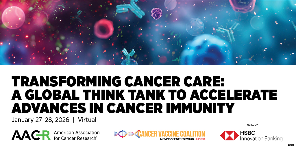 Happening now: A think tank with cancer vaccine researchers, organized by AACR and Cancer Vaccine Coalition. Thank you to host, HSBC Innovation Banking; Northwest Biotherapeutics (Title Sponsor); Pfizer (Gold Sponsor); Anixa Biosciences (Biotech Sponsor); &amp; Cure (Silver Sponsor).