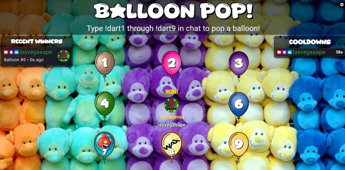 LasVegasApe702's tweet photo. Every game you see on our Twitch is powered by ONE thing: @scurvybot 

Balloon Pop
Dodgeball
 Live rewards
 Winners, cooldowns, loyalty points
All built, run, tracked, and automated through the bot.
No mods juggling commands.
No clunky overlays.
Just real-time chat → real gameplay → real rewards.
If you want Twitch games that actually work —
 Scurvy Bot is the backbone.