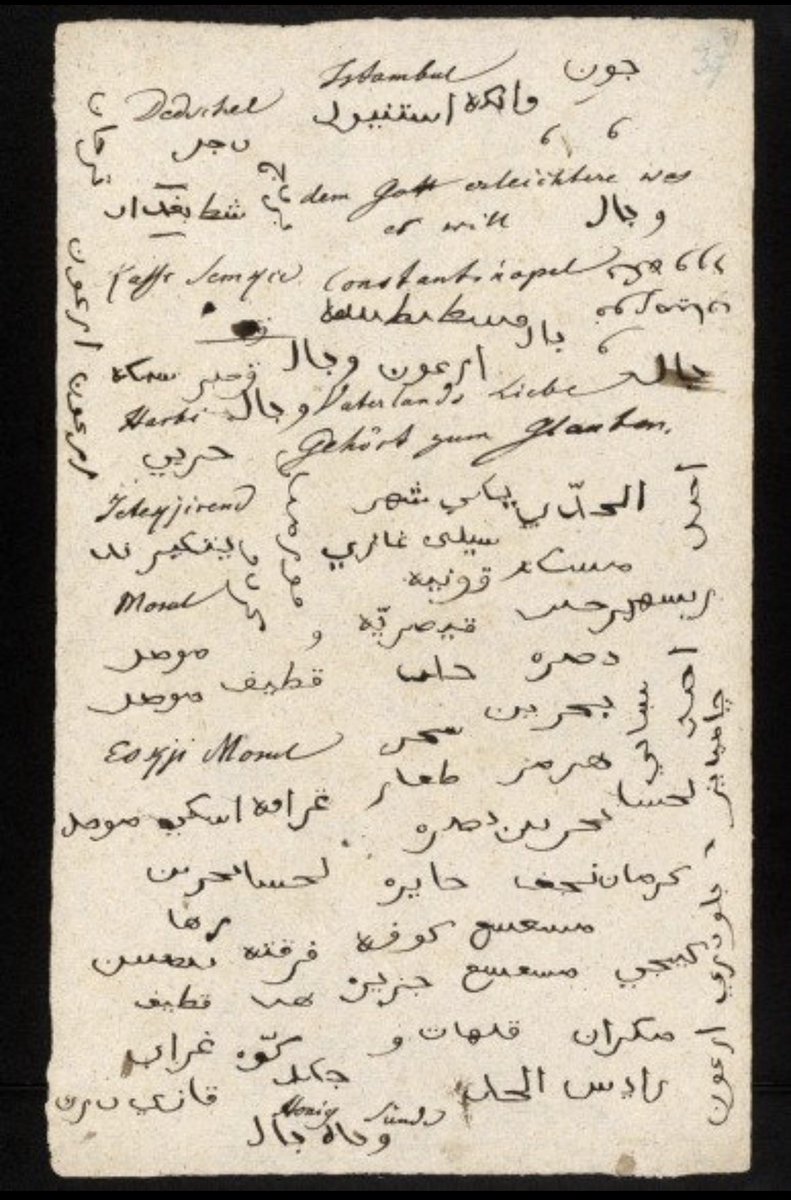 The great German author, philosopher, and polymath Johan Wolfgang von Goethe practicing his Arabic. c. January 1816.