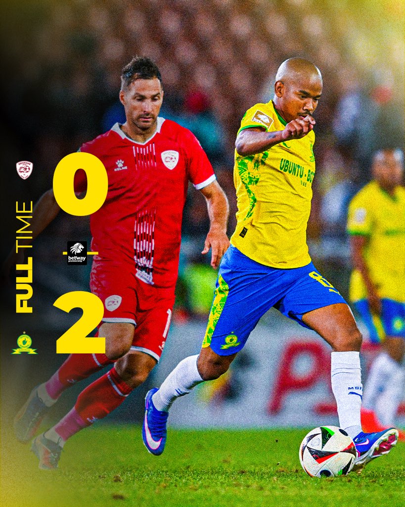 The Brazilians take all 3 points on the road after a solid victory in Polokwane. 🔥

Sekhukhune United 0️⃣➖2️⃣ Mamelodi Sundowns (90+1’ Santos, 90+3’ León)

#Sundowns #BetwayPrem #AreyengMasandawana