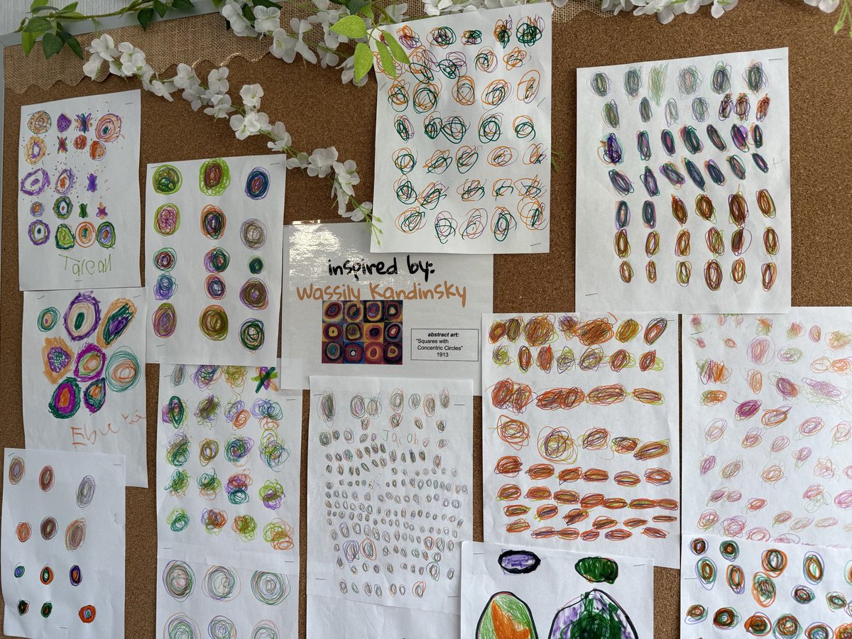 We worked creatively to produce Kandinsky-inspired pieces in 2D!