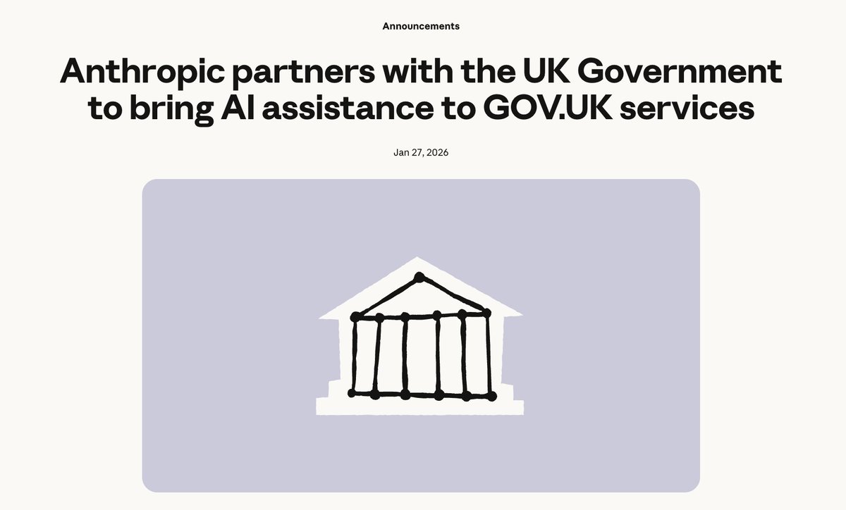 bjhguerin's tweet image. big day for @anthropic's UK team

1/ a *very serious* deal that will make gov.uk way more accessible to the public via clever AI wizardry (great news!)

2/ the website built by Claude Code with my swarm of Opus 4.5 minions (ismypubfucked.com) helped to…