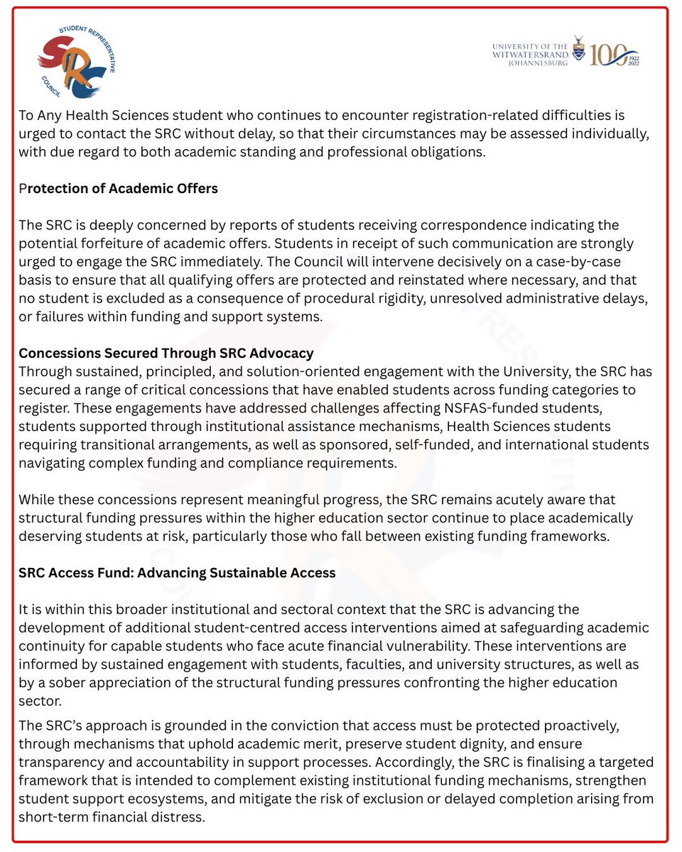 Wits SRC tweet media