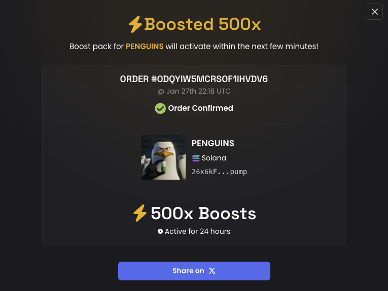 kowalski, a 500x boost was added to $PENGUINS.

who's gonna stop the crew now?

26x6kFNrnpoUn9ZNBwuBw3HNv48PYpffBxKPrzitpump