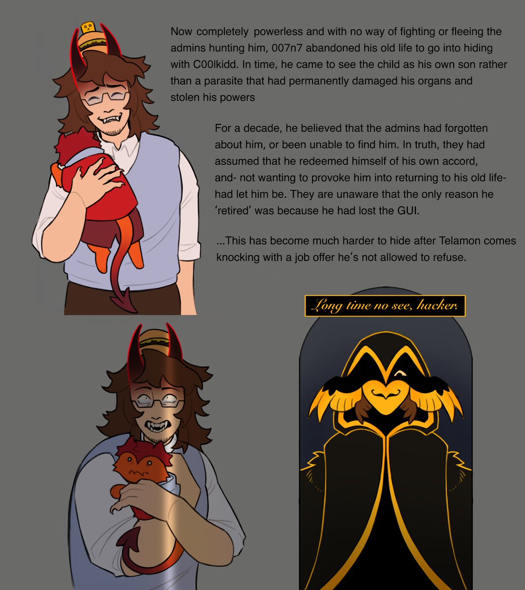 Nemurian06's tweet image. Finally wrote up some lore for my interp... say hello to the 007n7 Eternal Torture Chamber AU (NOT THE OFFICIAL NAME)
 #007n7 #C00LKIDD