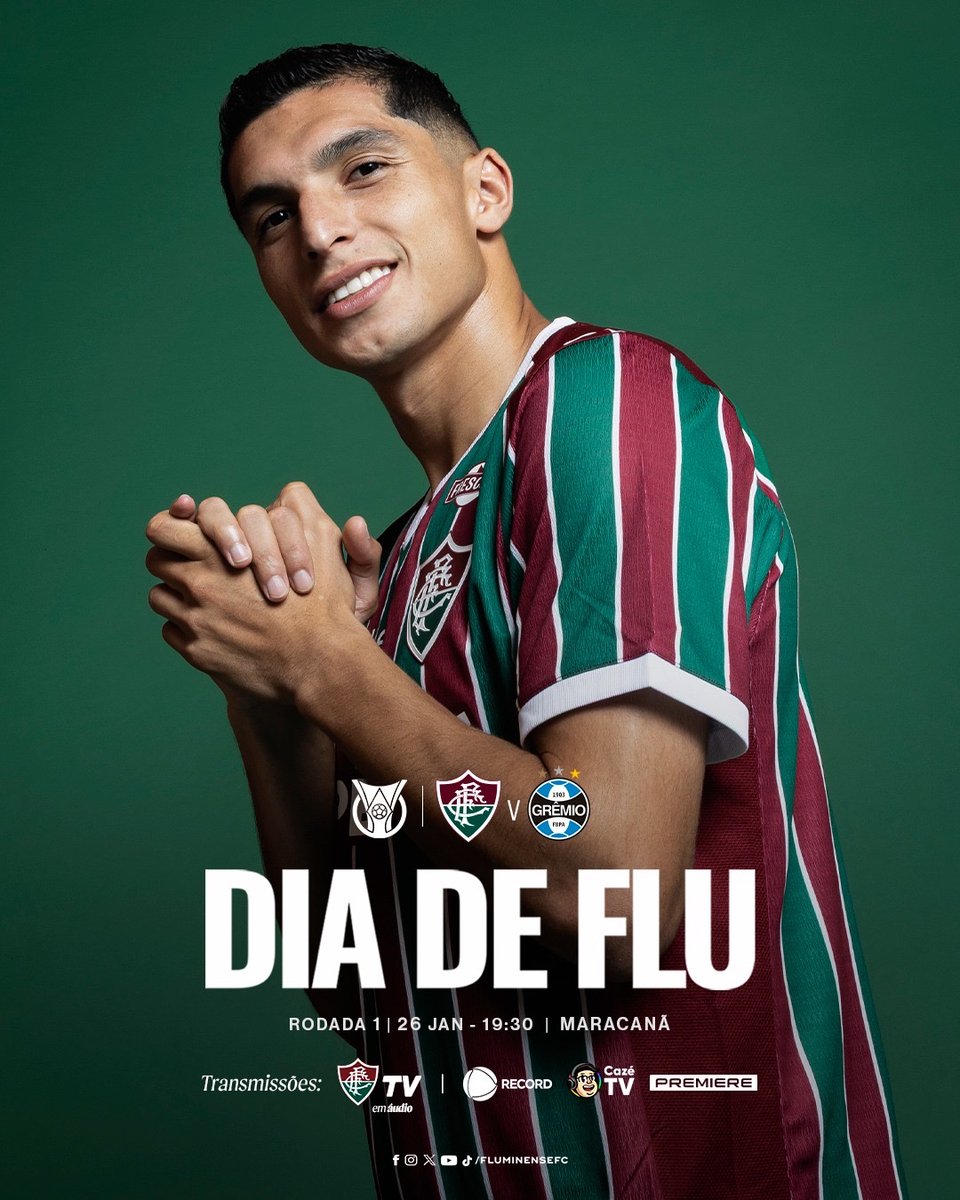 🎵 ESSE CLUBE É MINHA VIDA, 
É O MEU AMOR 🎵

É #DIADEFLU! É ESTREIA NO @BRASILEIRAO! Às 19h30, o Fluminense recebe o Grêmio no Maraca!

VAAAAMOS, TRICOLOR!