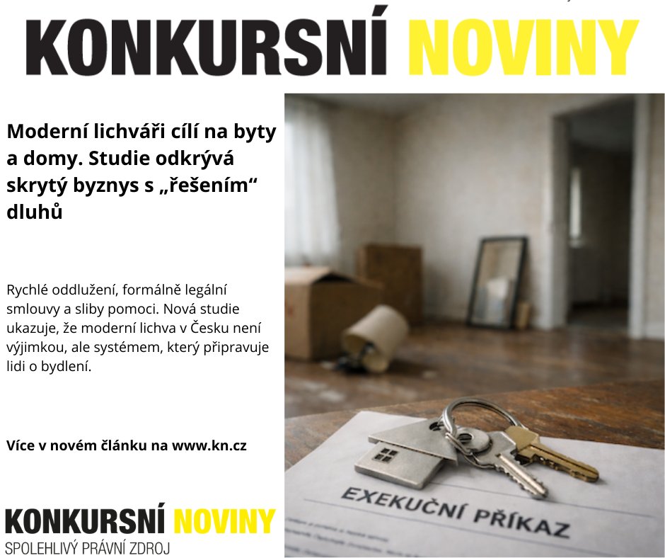 Moderní lichva v Česku není výjimkou, ale systémem.

Studie varuje před „řešením dluhů“, které často končí ztrátou bydlení a hlubšími problémy.

➡️ Více na @KonkursniNoviny
kn.cz/moderni-lichva…

#modernilichva #exekuce #dluhy #bydleni