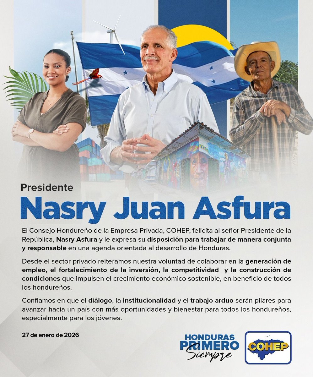 Gobernabilidad, democracia y desarrollo pilares que exigen inversión para el crecimiento nacional <a href="/titoasfura/">Papi a la Orden</a> en su gestión presidencial abre respaldo de organismos financieros, SOAD con Louis George y <a href="/planaponh/">Planaponh.org</a> con <a href="/GenovaBernardez/">Genova Bernardez Banegas</a>, ponen a disposición fondos de interés social.
