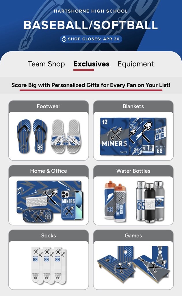 Get your Miner Baseball/Softball goods and gear @ the Team Shop...and check out the Exclusives! 
bsnteamsports.com/shop/ya4BCXuvUV