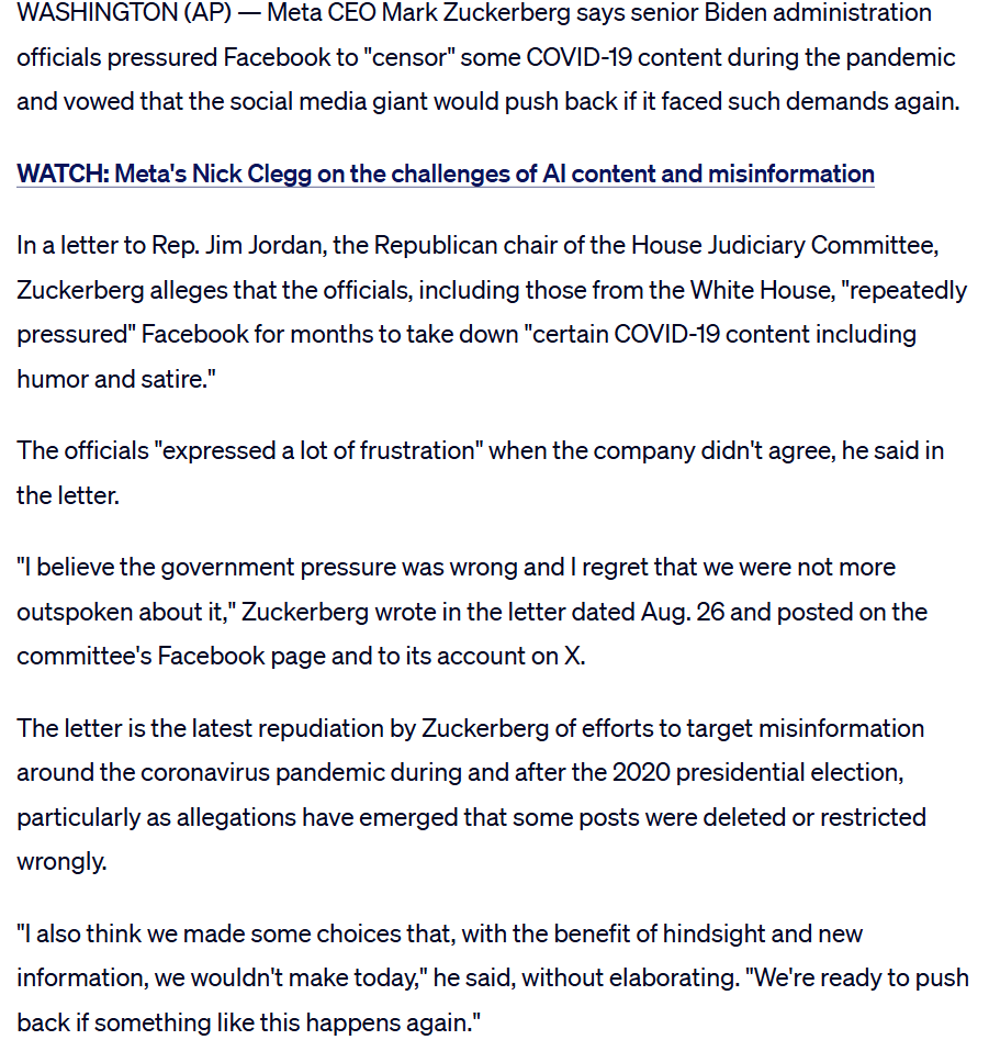 RetardedlyOdd's tweet photo. @jerelyt @Neyma104611983 @tiberiusfiles Lmao.

You posted an article about the government pressuring them to remove or censor covid disinfo and are comparing it to them LITERALLY banning the mention of Epstein or criticizing Trump.

The government didn't control the FB shit, nor could they enforce it. https://t.co/VXUtVvAvvv