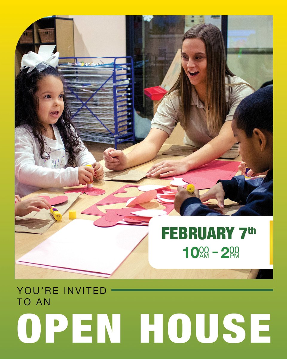CLAChildCare's tweet photo. 🎉 You’re invited to a Children’s Learning Adventure Open House!

All CLA locations are participating on Saturday, February 7, from 10:00 AM–2:00 PM.

Learn about our infant through school-age programs.

🔗 RSVP via the link in our bio 💚 https://t.co/uYcGlVsmJF