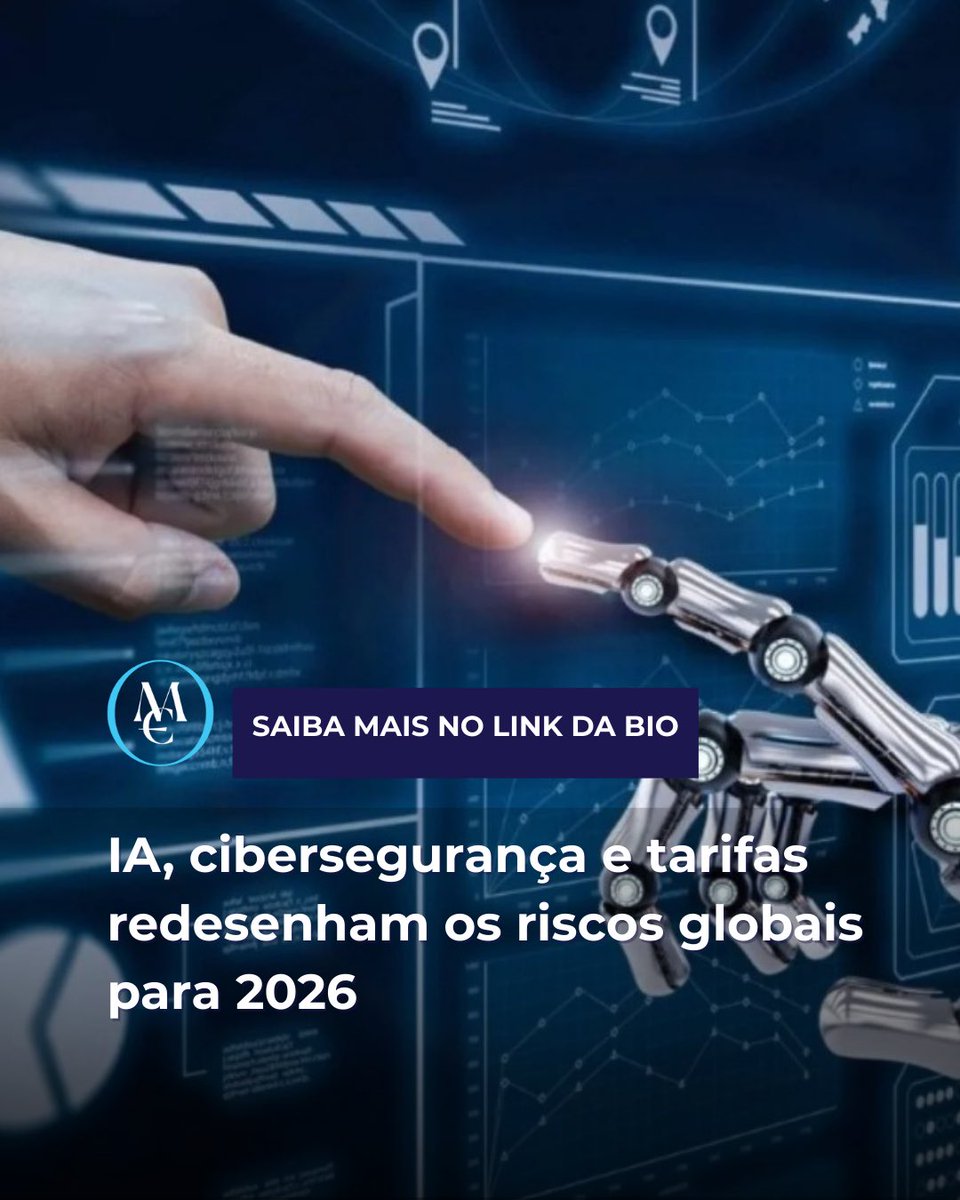 IA, cibersegurança e tarifas redesenham os riscos globais para 2026 movimentoeconomico.com.br/economia/negoc…