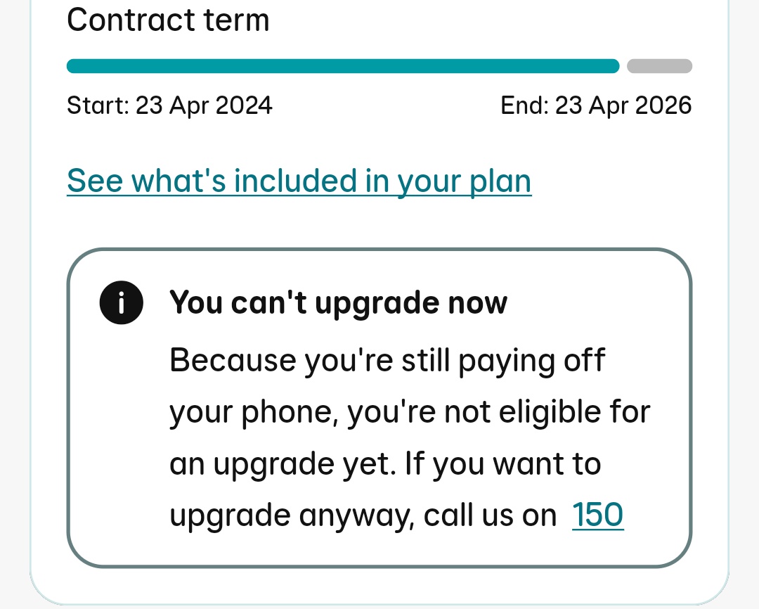reallyreally_'s tweet image. Hi @EE any chance I can stop the messages telling me I can upgrade, when the app tells me I can't 🥴😅 also question I got a message a year ago saying because of ee's mistake my phone was paid, now it's saying I can't upgrade because I'm still paying my phone off. Which is right?