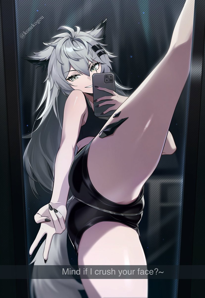 konekogou's tweet image. Stretchy Lappy has only one request 🖤

#アークナイツ SFW