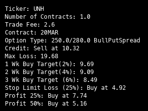 0ptionsEngineer's tweet image. $UNH
20MAR bull put spread 250/280 for 10.32 credit.