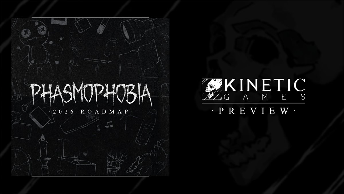 Tune in on Thursday 29th January, 2026 at 3PM GMT to our next Kinetic Games stream, where we'll be diving in to the 2026 Roadmap for #Phasmophobia.

twitch.tv/kineticgamesdev