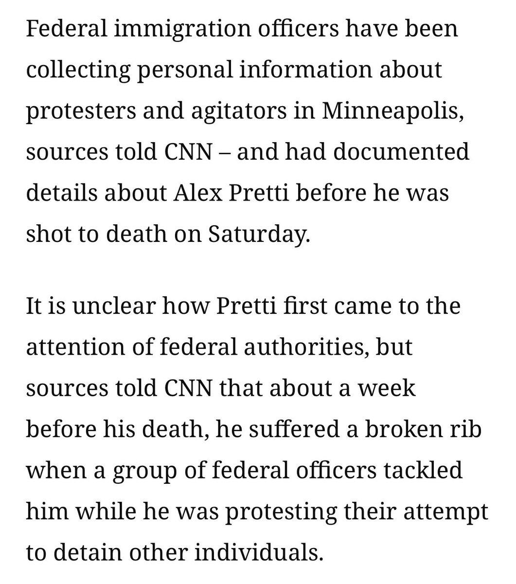 infinite_jaz's tweet image. CNN’s new reporting suggests Pretti was attacked by federal agents, entered into a database, and then *possibly* targeted by his eventual killers.