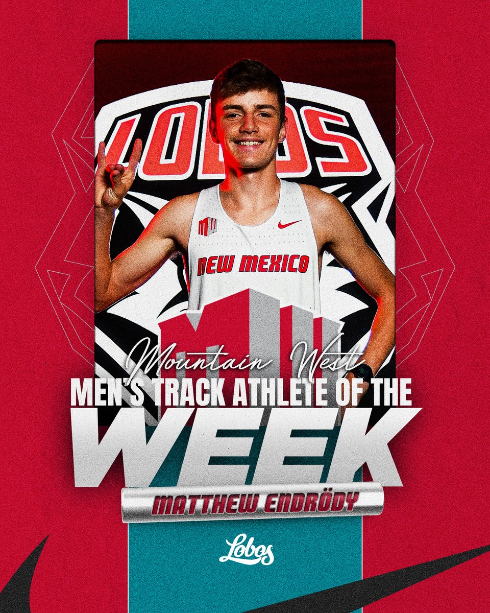 UNMLoboXCTF's tweet image. A huge mile PB that ranks #⃣3⃣ in the nation earns Matthew Endrödy the first @MountainWest Weekly honors of his career!

#GoLobos